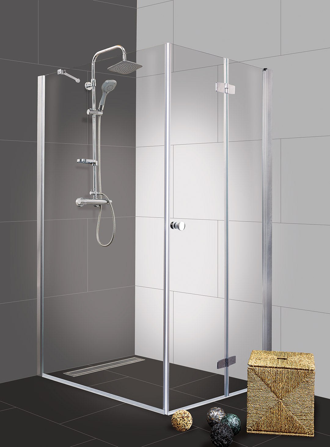 Sanotechnik - Glasfixteil f.DK,chr.105-107cmx195cm