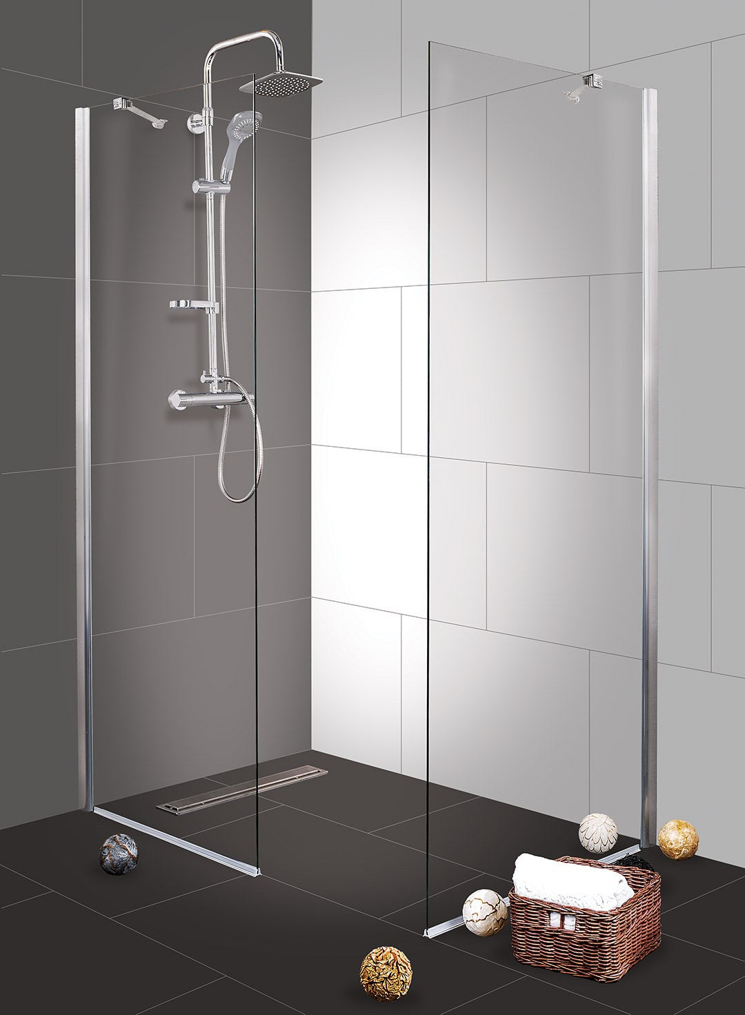 Sanotechnik - Glasfixteil f.DK,chr.95-97x195cm(D11100)