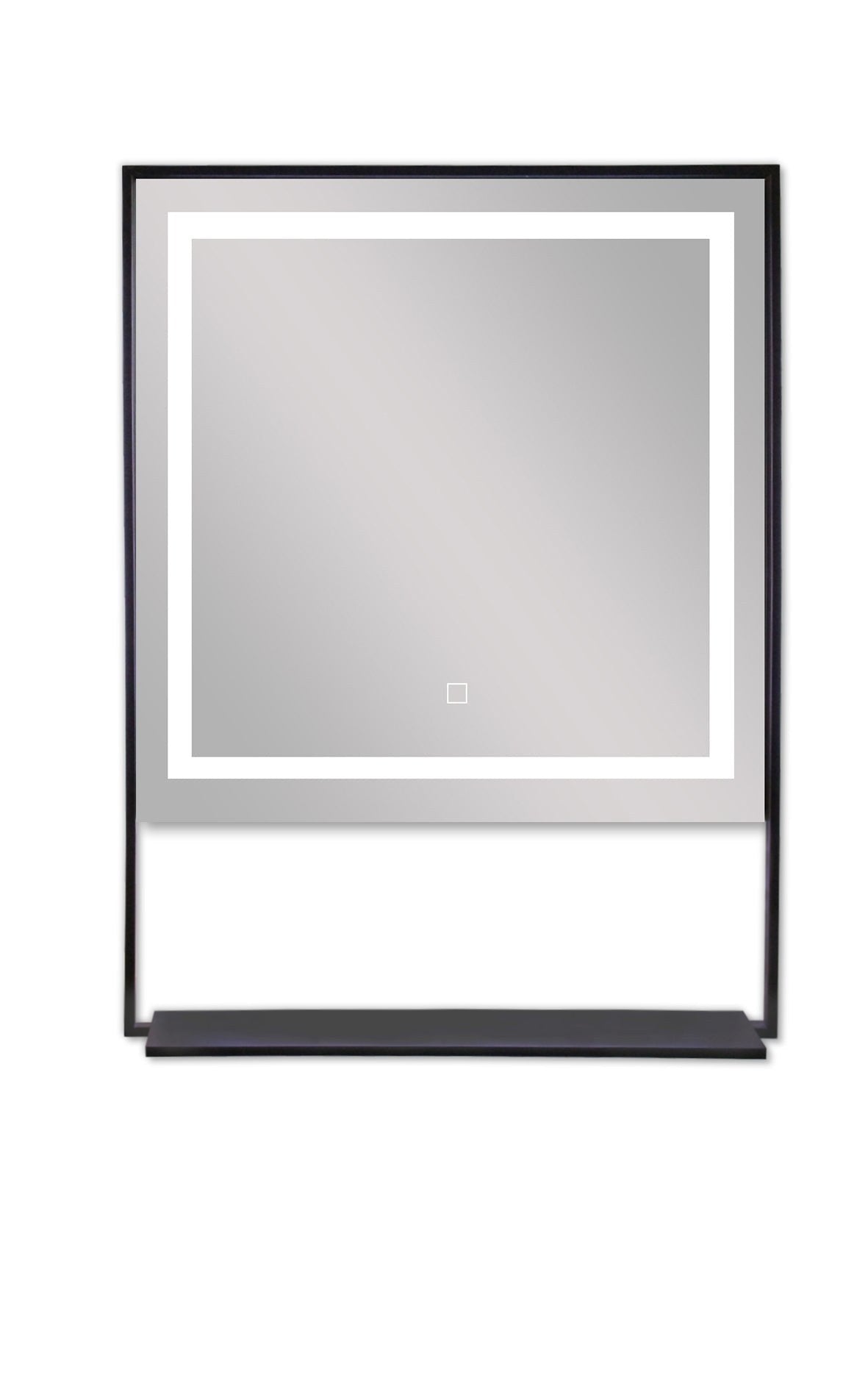 Sanotechnik - Spiegel mit  indirekter Bel. 60x80cm und Ablage schwarz