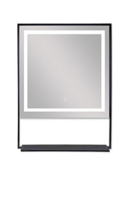 Sanotechnik - Spiegel mit  indirekter Bel. 60x80cm und Ablage schwarz