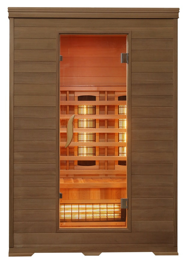 Sanotechnik Infrarotkabine CLASSICO für 2 Personen mit 6 Vollspektrumstrahler, Farblichttherapie, Audiosystem, Lüftung und elektronisches Bedienelement 