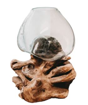 Teakwurzel Glasvasen