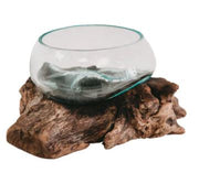 Teakwurzel Glasvasen