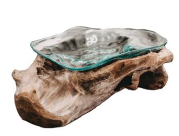 Teakwurzel Glasvasen