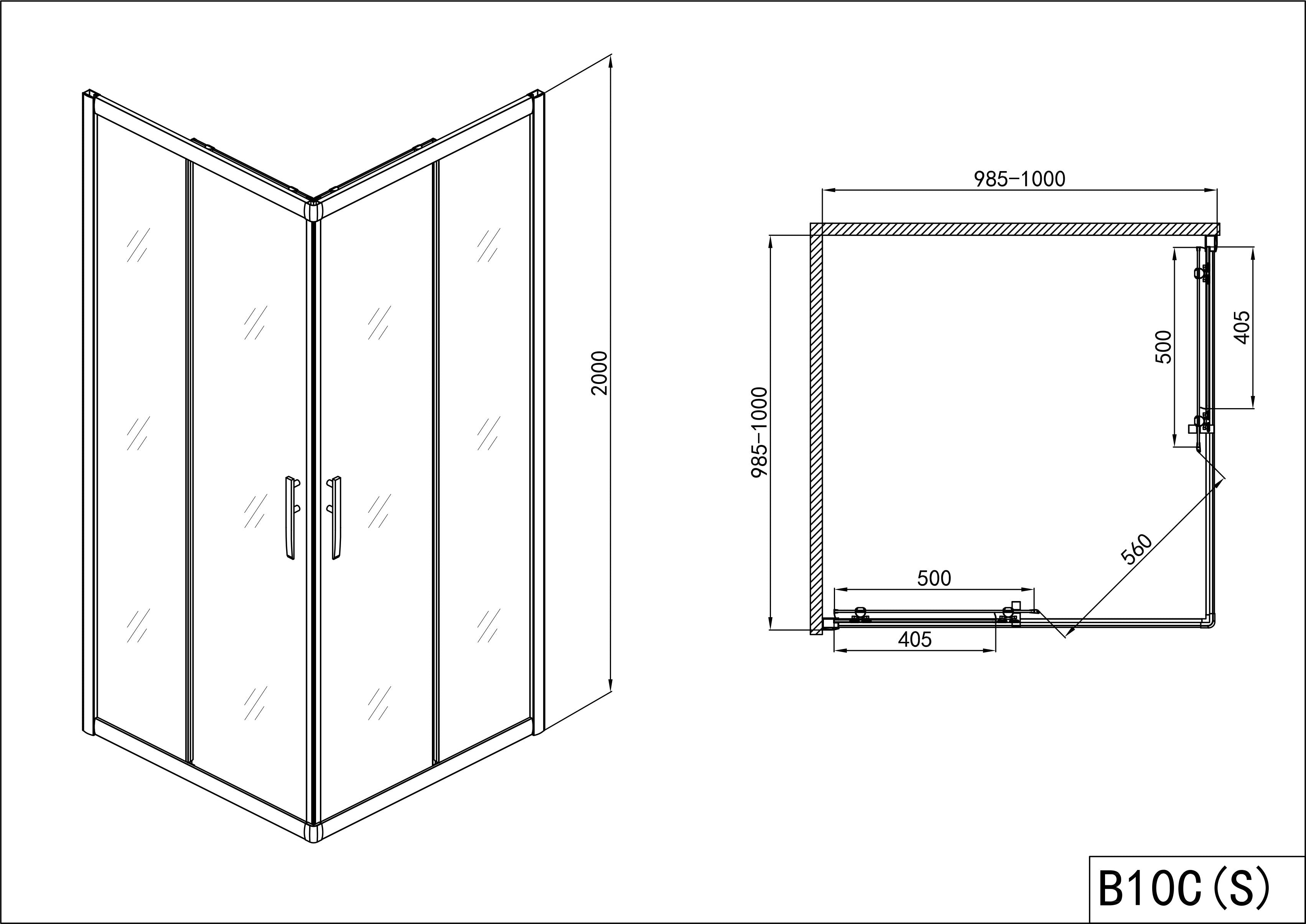Sanotechnik PRO-LINE Eckduschkabine mit Streifendesign Sanotechnik