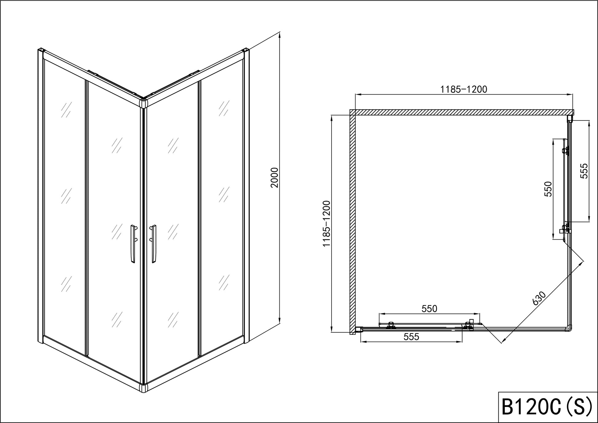 Sanotechnik PRO-LINE Eckduschkabine Schiebetür Sanotechnik