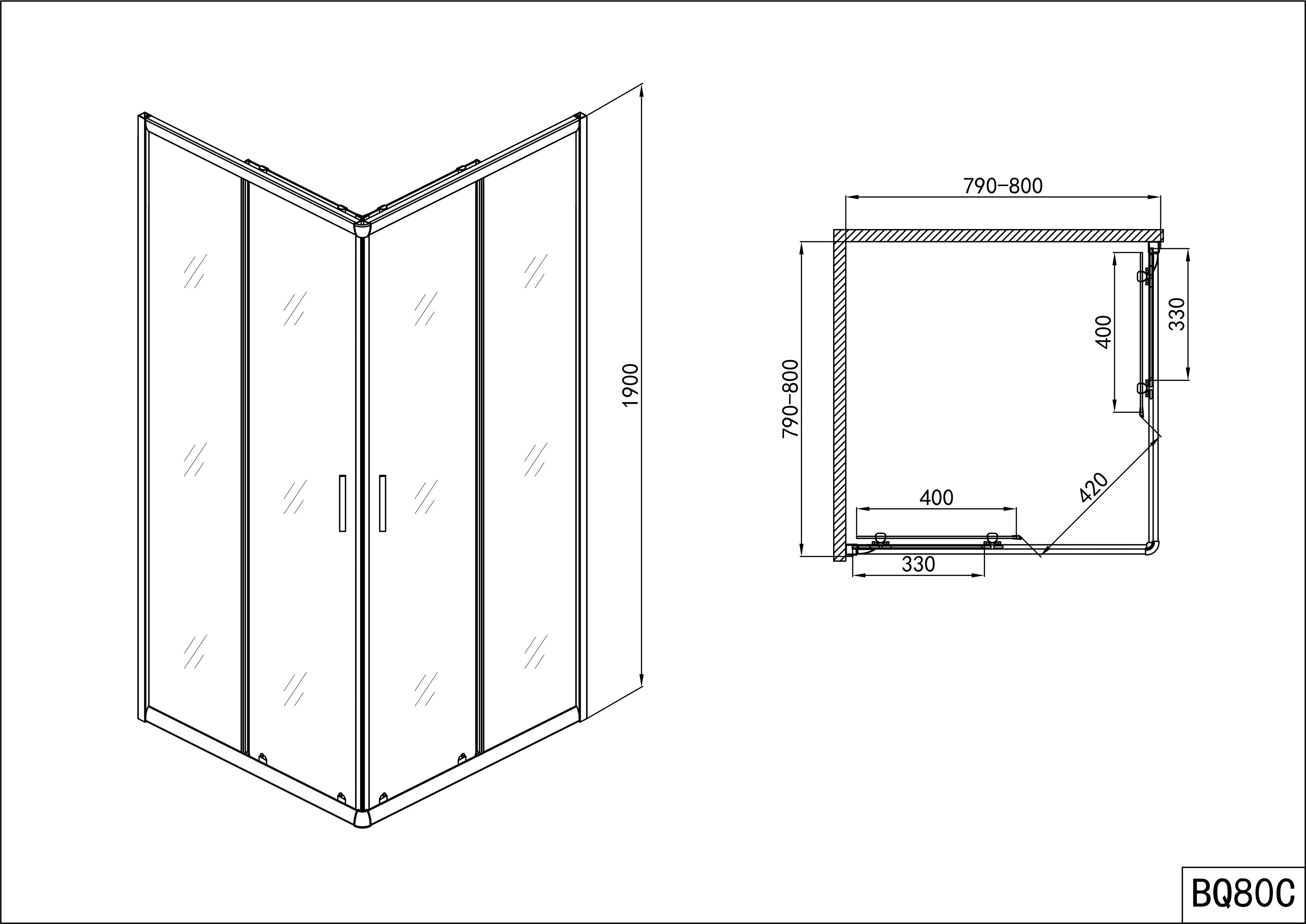 Sanotechnik BQ-Serie Eckduschkabine Sanotechnik