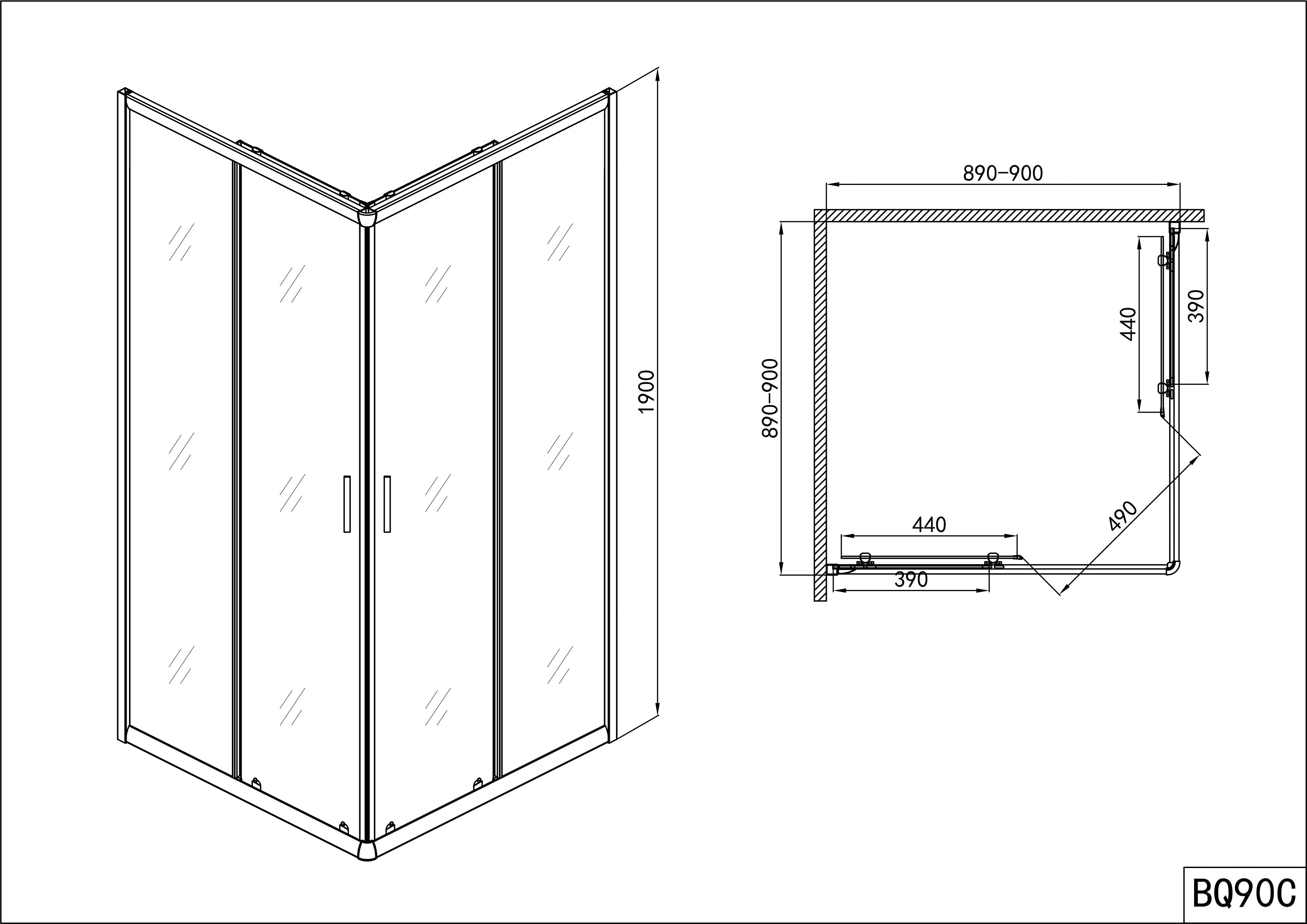 Sanotechnik BQ-Serie Eckduschkabine Sanotechnik