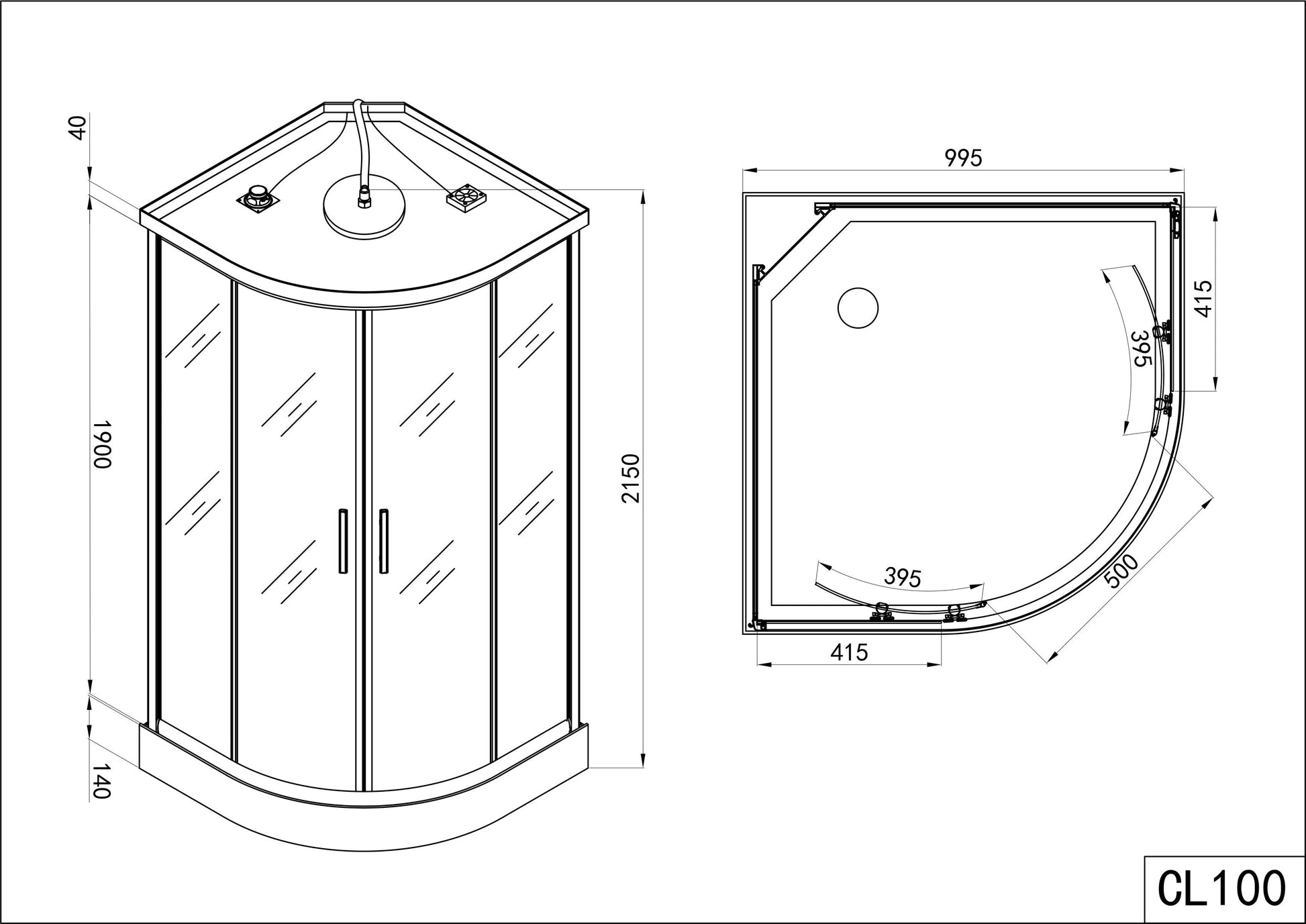 Sanotechnik COMFORT Komplettduschkabine Sanotechnik Quick Line