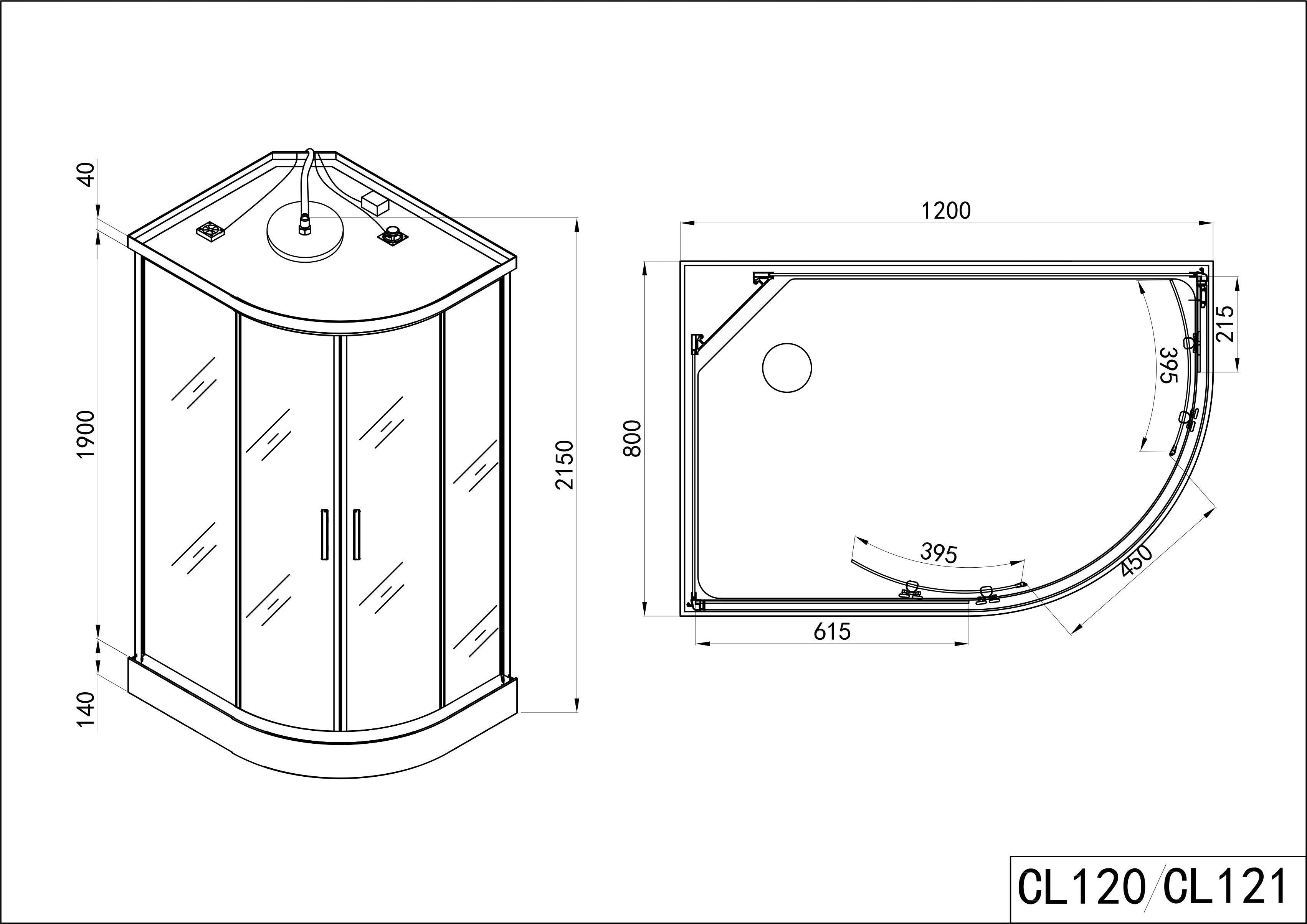 Sanotechnik VARIO RIGHT - Komplettduschkabine Sanotechnik Quick Line