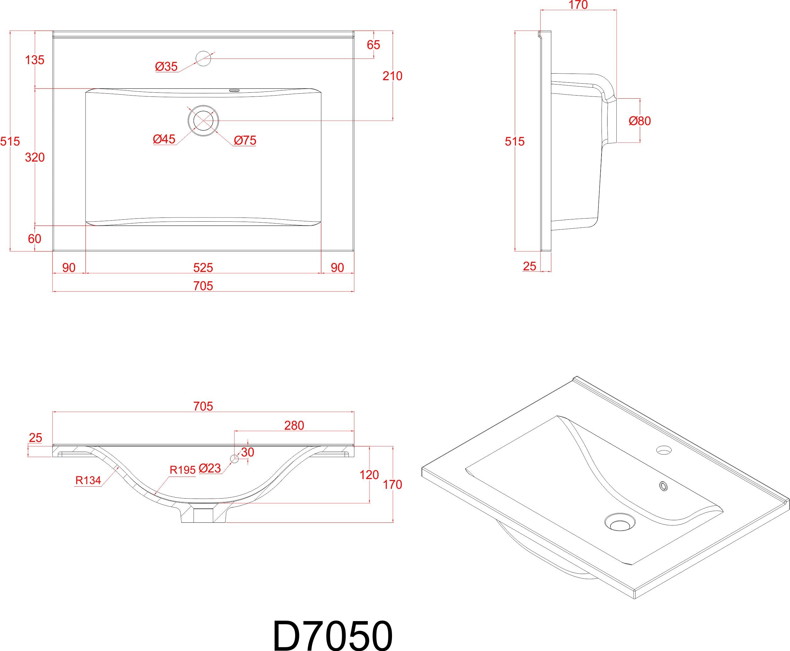 Sanotechnik Auflagewaschtisch aus Kunstmarmor Sanotechnik