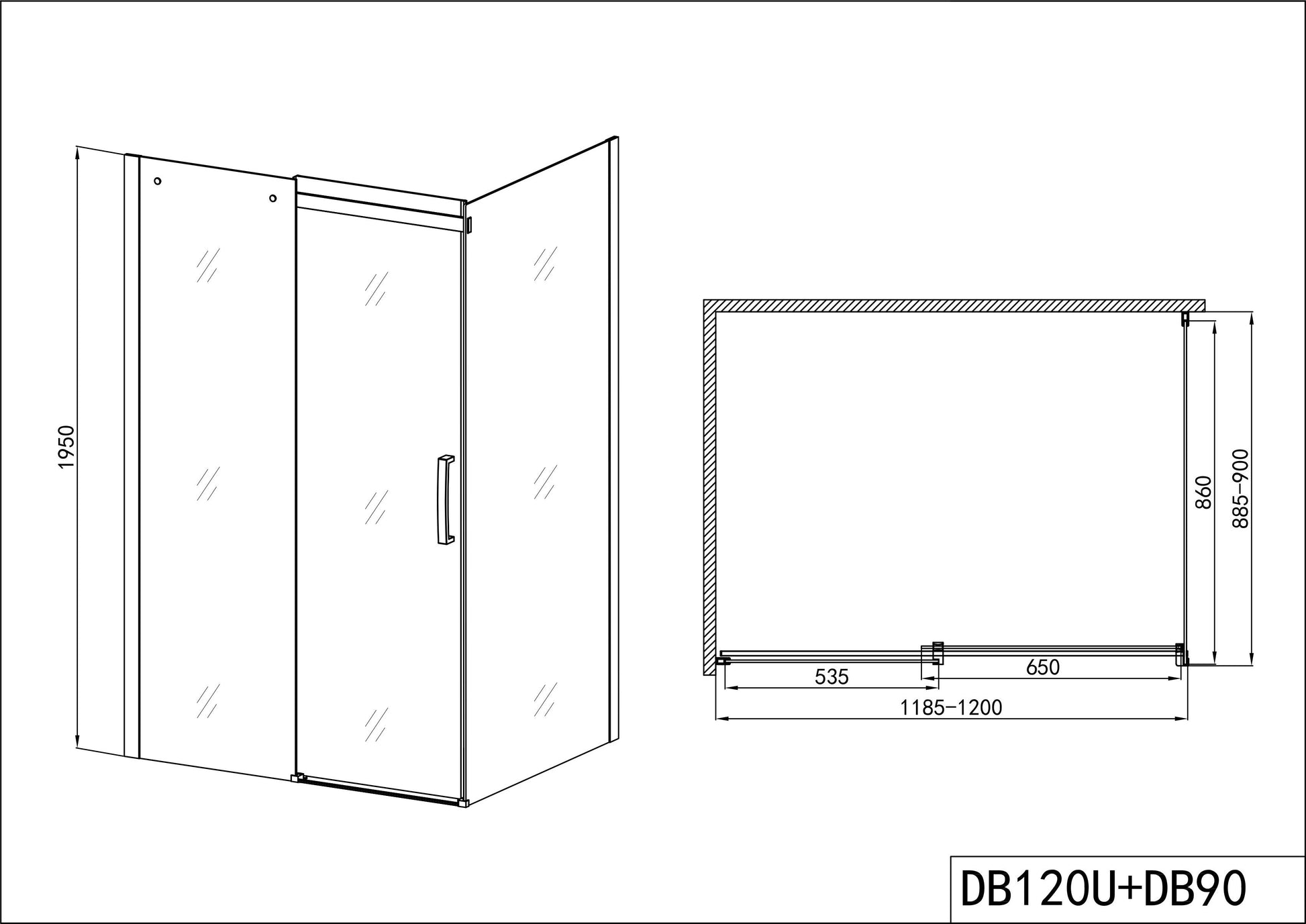 Sanotechnik ELEGANCE Glas Seitenwand 80/90cm Chrom Sanotechnik