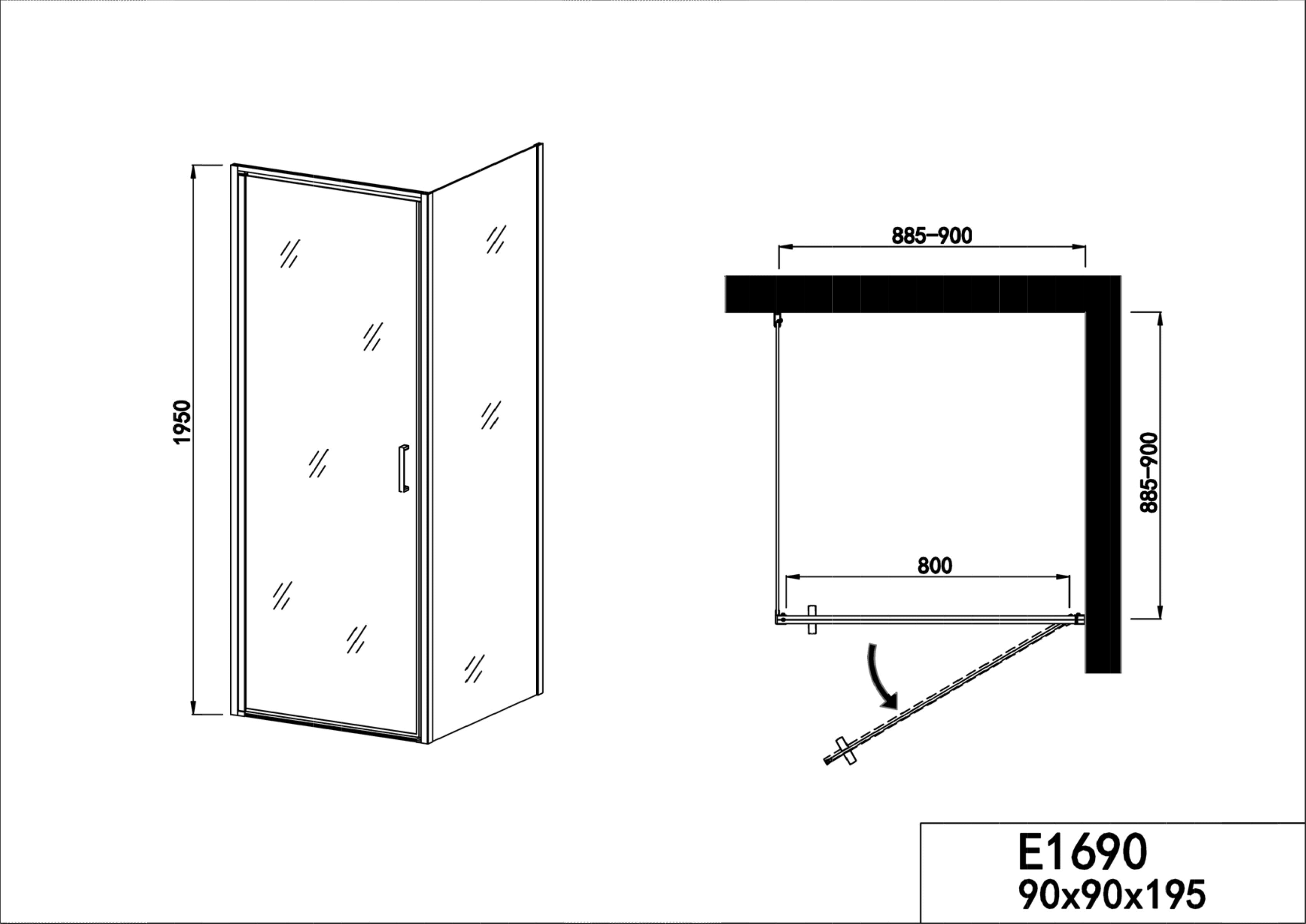 Sanotechnik ELITE CHROM Eckduschkabine 1 Sanotechnik