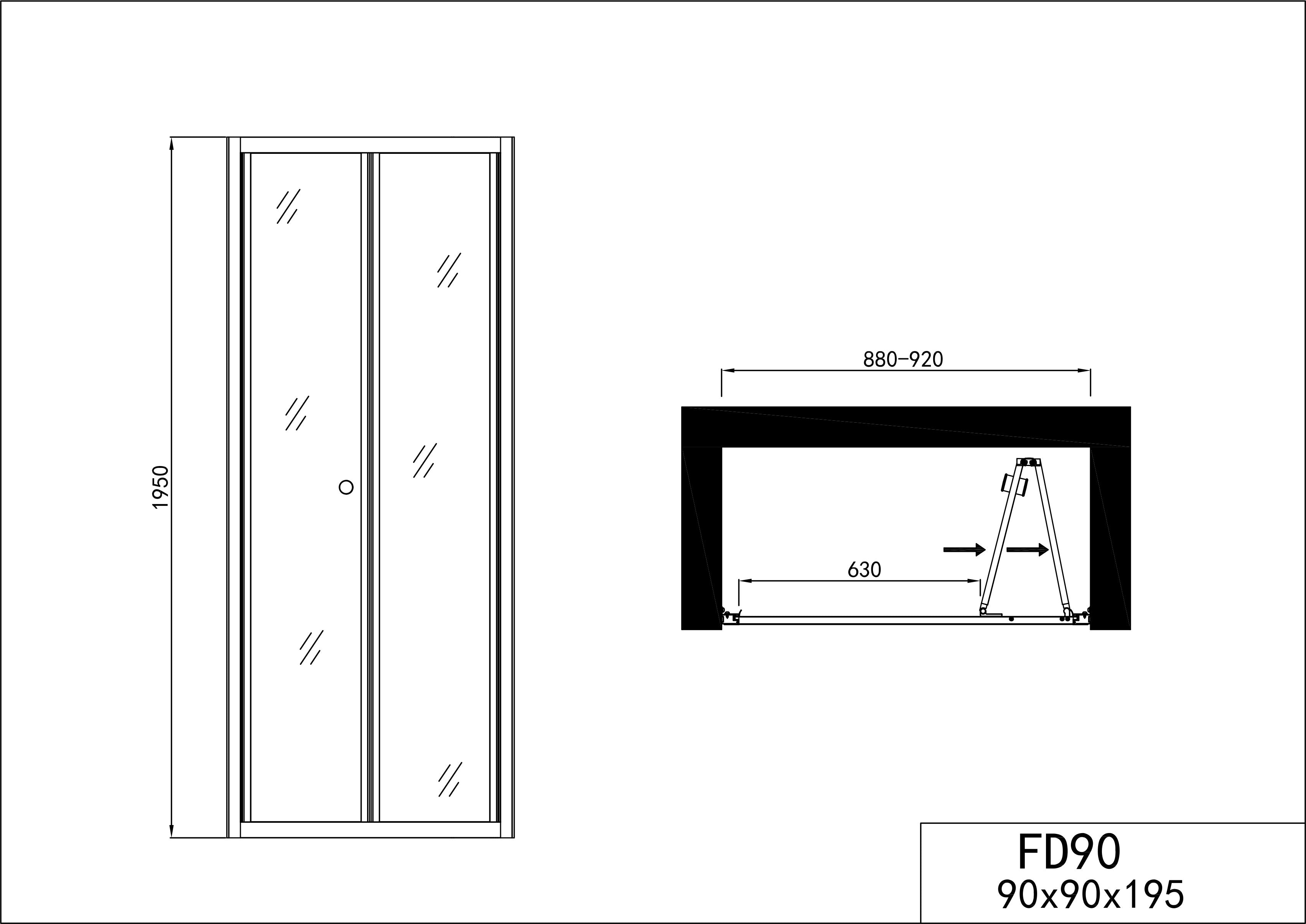 Sanotechnik ELITE CHROM Falttür (Ecklösung mit Fixglas) Sanotechnik