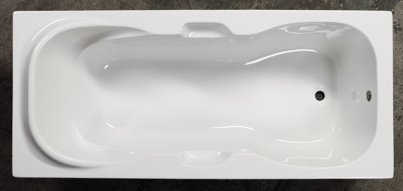 Sanotechnik FIJI Badewanne Sanotechnik, Füllmenge 130L, 170x75x42cm, Körperformwanne, Abfluss Rand