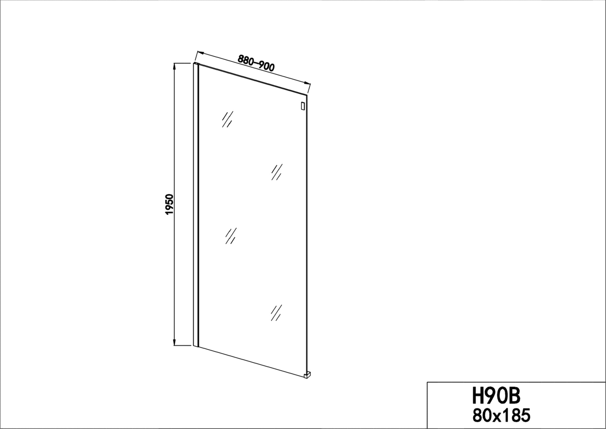 Sanotechnik ELITE BLACK Fixglas 4 (Schiebetür2) Sanotechnik