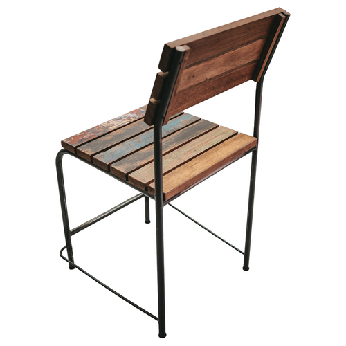 Bunter Holzstuhl Bauprofi