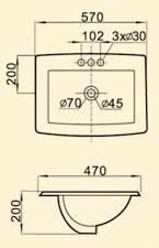 Sanotechnik Keramik Einbauwaschtisch Sanotechnik