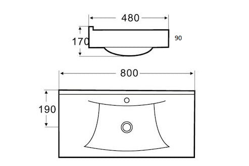 Sanotechnik Keramik Aufbauwaschtisch Sanotechnik