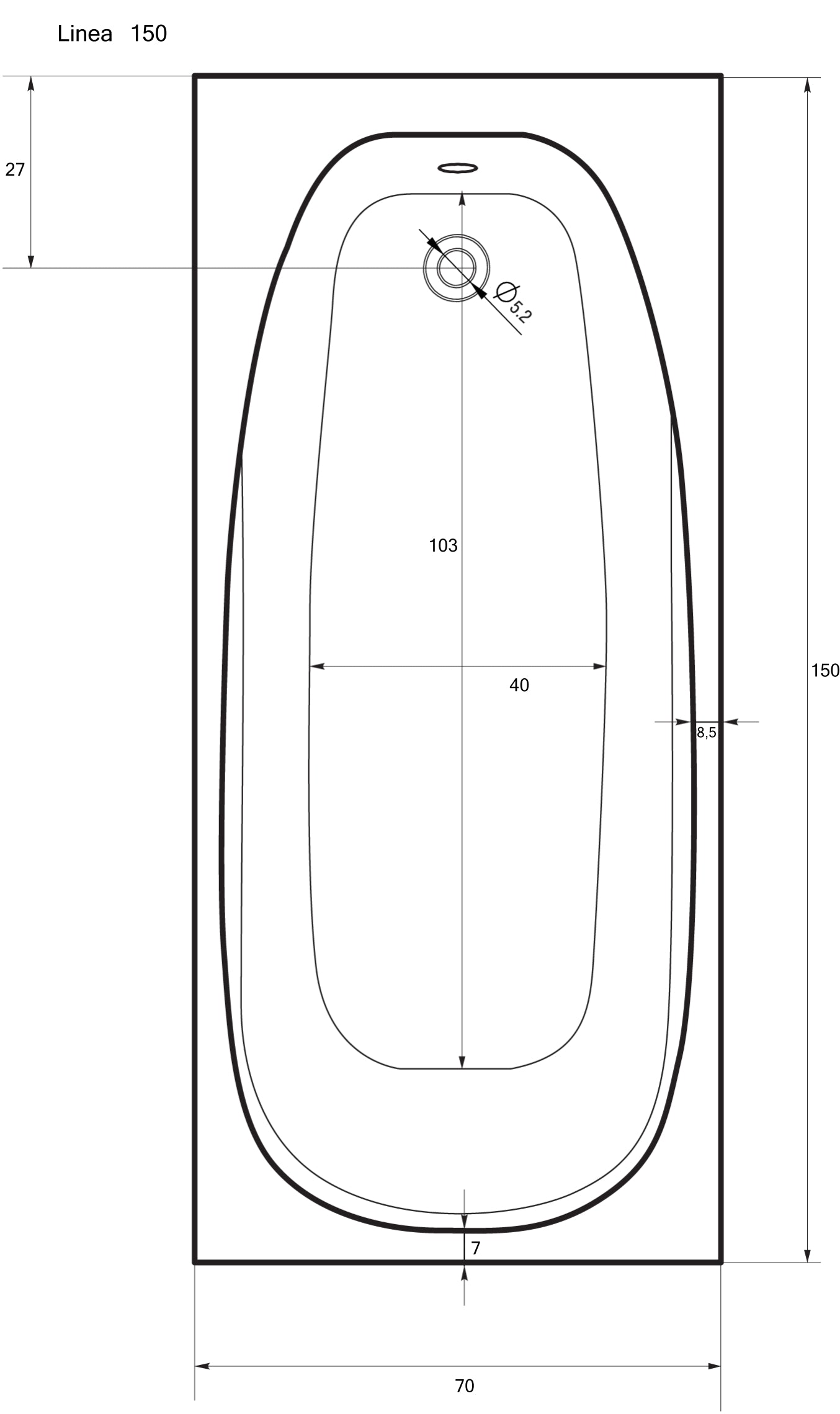 Sanotechnik LINEA Badewanne Sanotechnik
