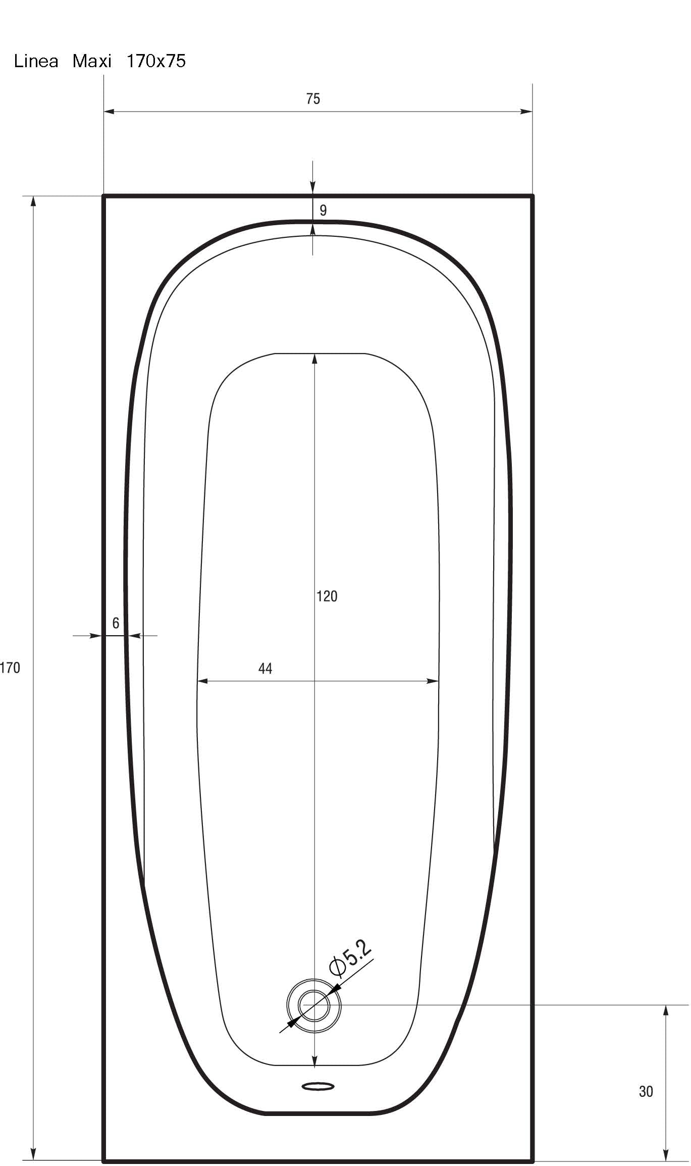 Sanotechnik LINEA Badewanne Sanotechnik