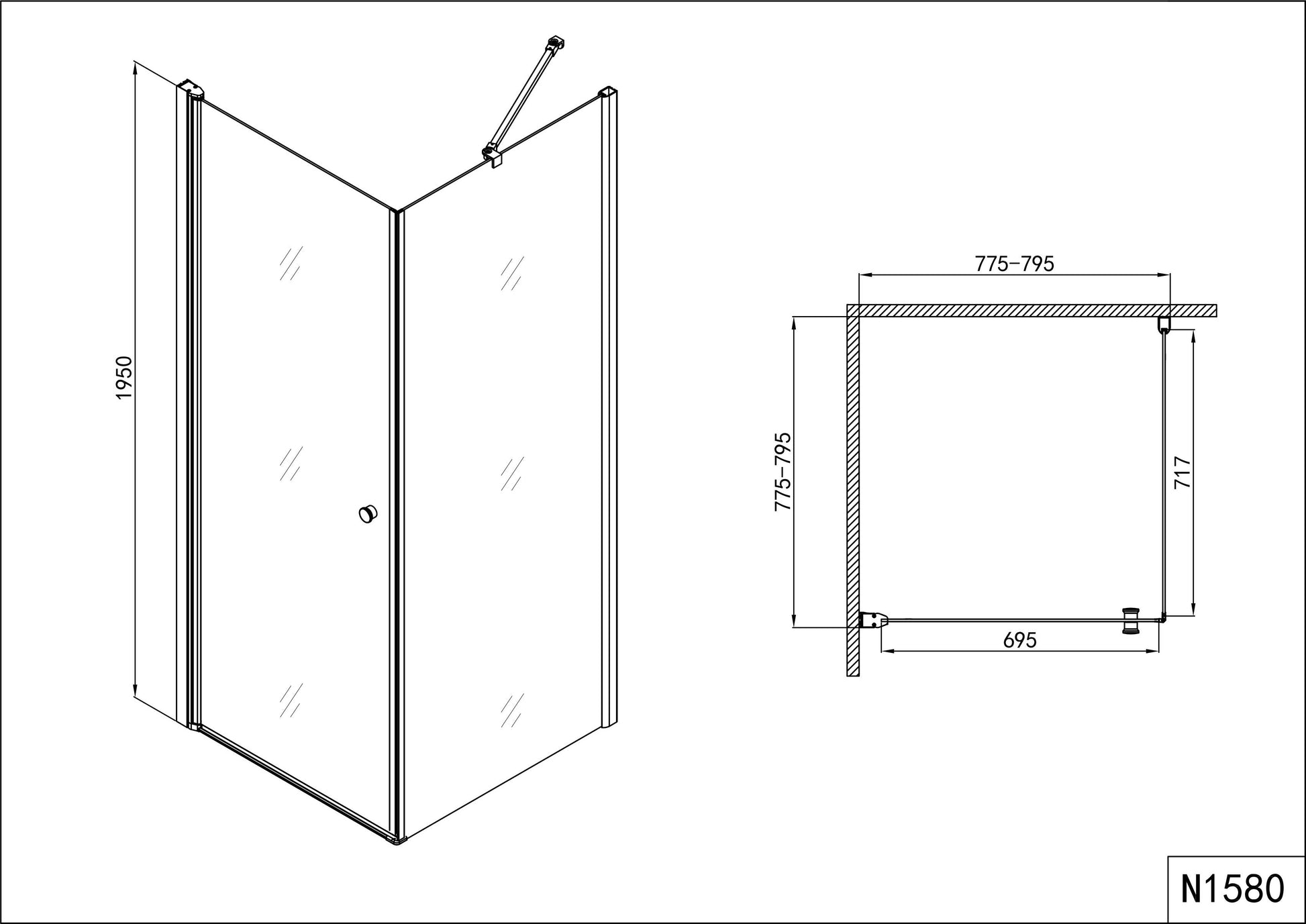 Sanotechnik ELEGANCE Eckduschkabine mit Schwingtüre und Glas Fixteil Sanotechnik