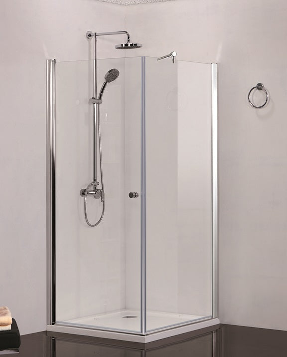 Sanotechnik ELEGANCE Eckduschkabine mit Schwingtüre und Glas Fixteil Sanotechnik