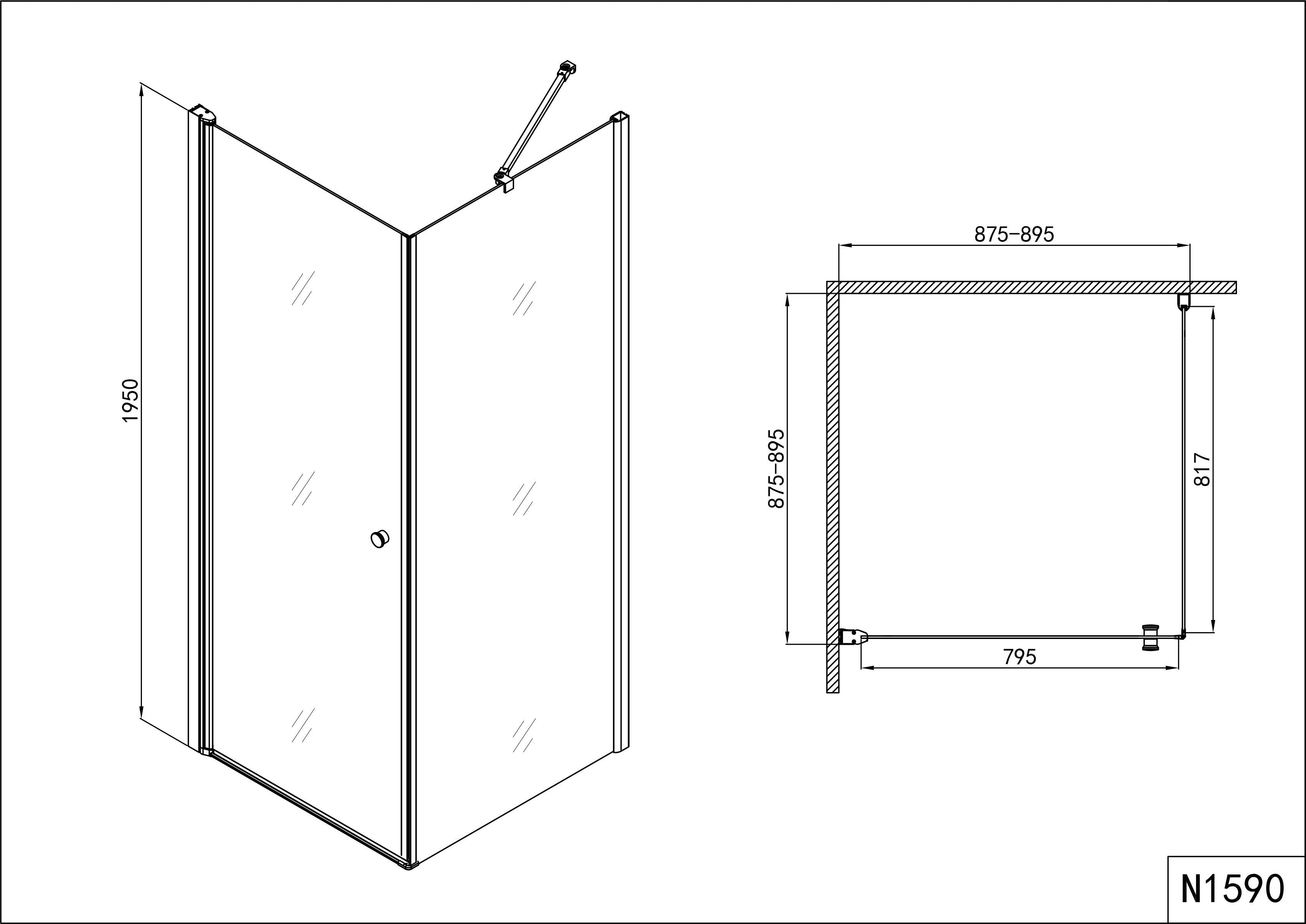 Sanotechnik ELEGANCE Eckduschkabine mit Schwingtüre und Glas Fixteil Sanotechnik