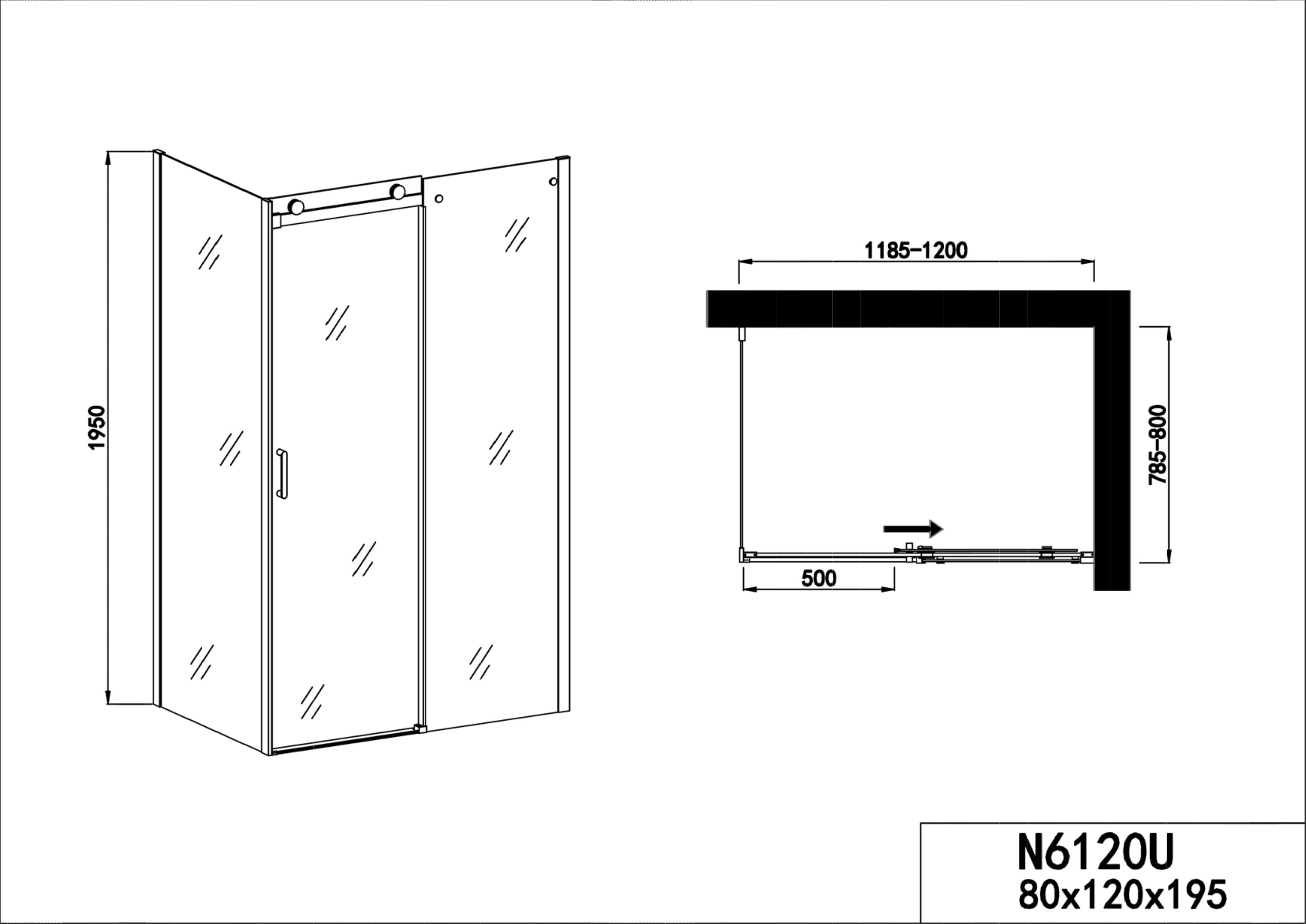 Sanotechnik ELITE CHROM Schiebetüre mit Fixglas 1 (Eckduschkabine) Sanotechnik