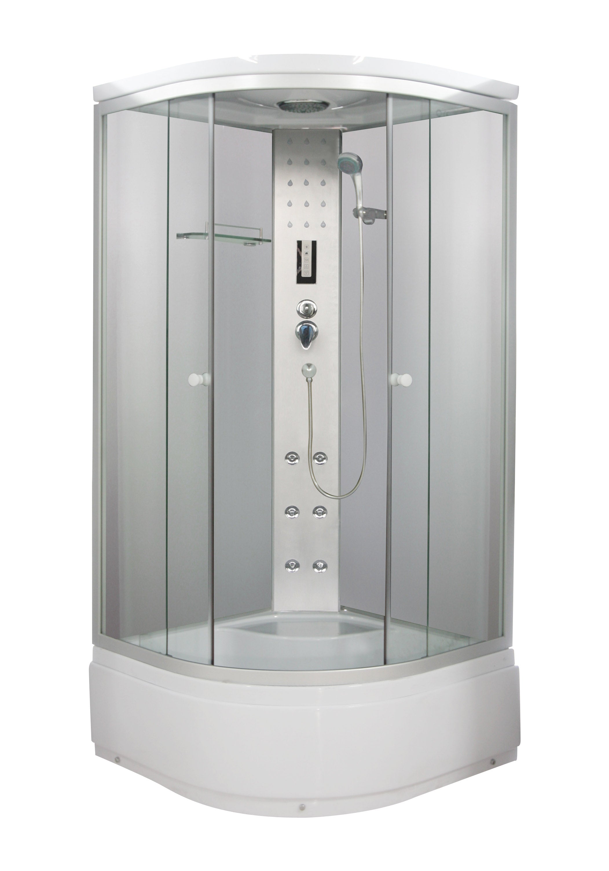 Sanotechnik PR55 Rundduschkabine mit Touchpaneel, 6 Massagedüsen, Handbrause und Regendusche. Glasablage, Sicherheitsglas und Radio