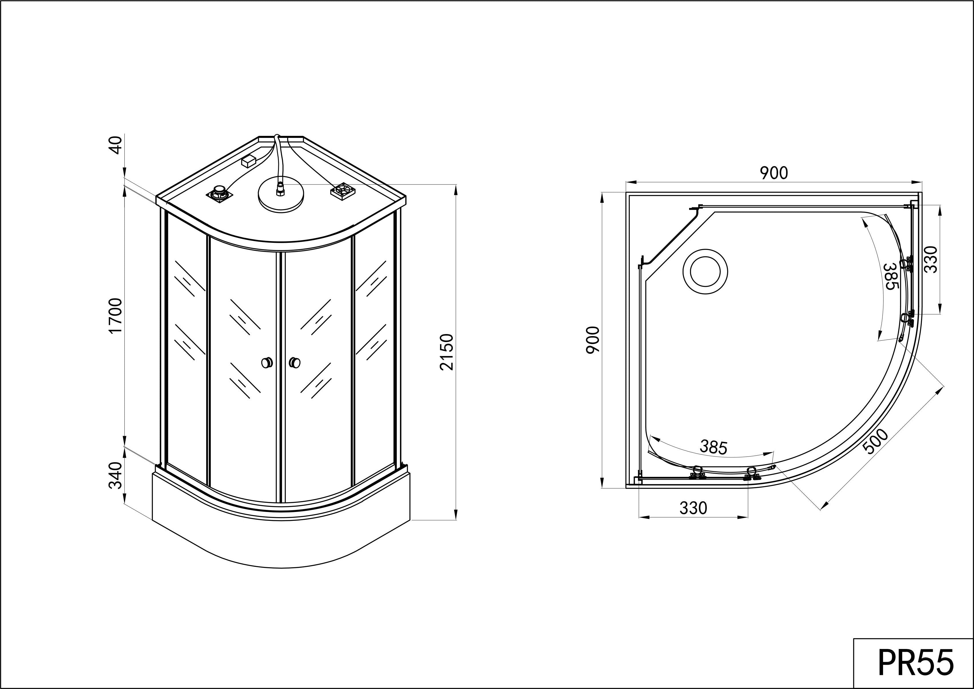 Sanotechnik PR55 Komplettduschkabine Sanotechnik