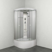 Sanotechnik PR55 Rundduschkabine mit Touchpaneel,  6  Massagedüsen, Handbrause und Regendusche. Glasablage,  Sicherheitsglas und Radio 