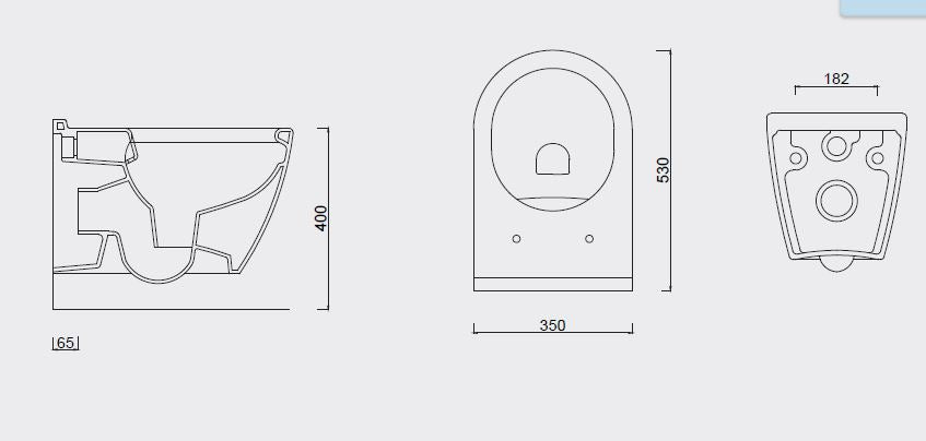 Sanotechnik UNO Spülrandloses Wand-WC inkl. WC-Sitz Sanotechnik