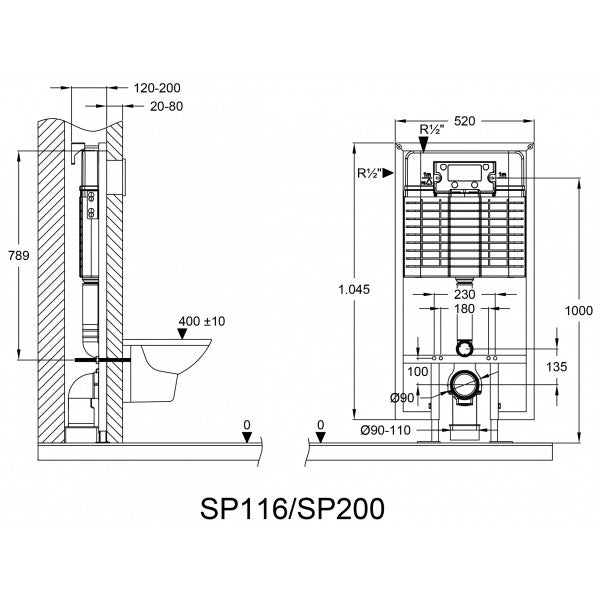 Sanotechnik INFINITY Unterputzspülkasten inkl. Druckerplatte Sanotechnik