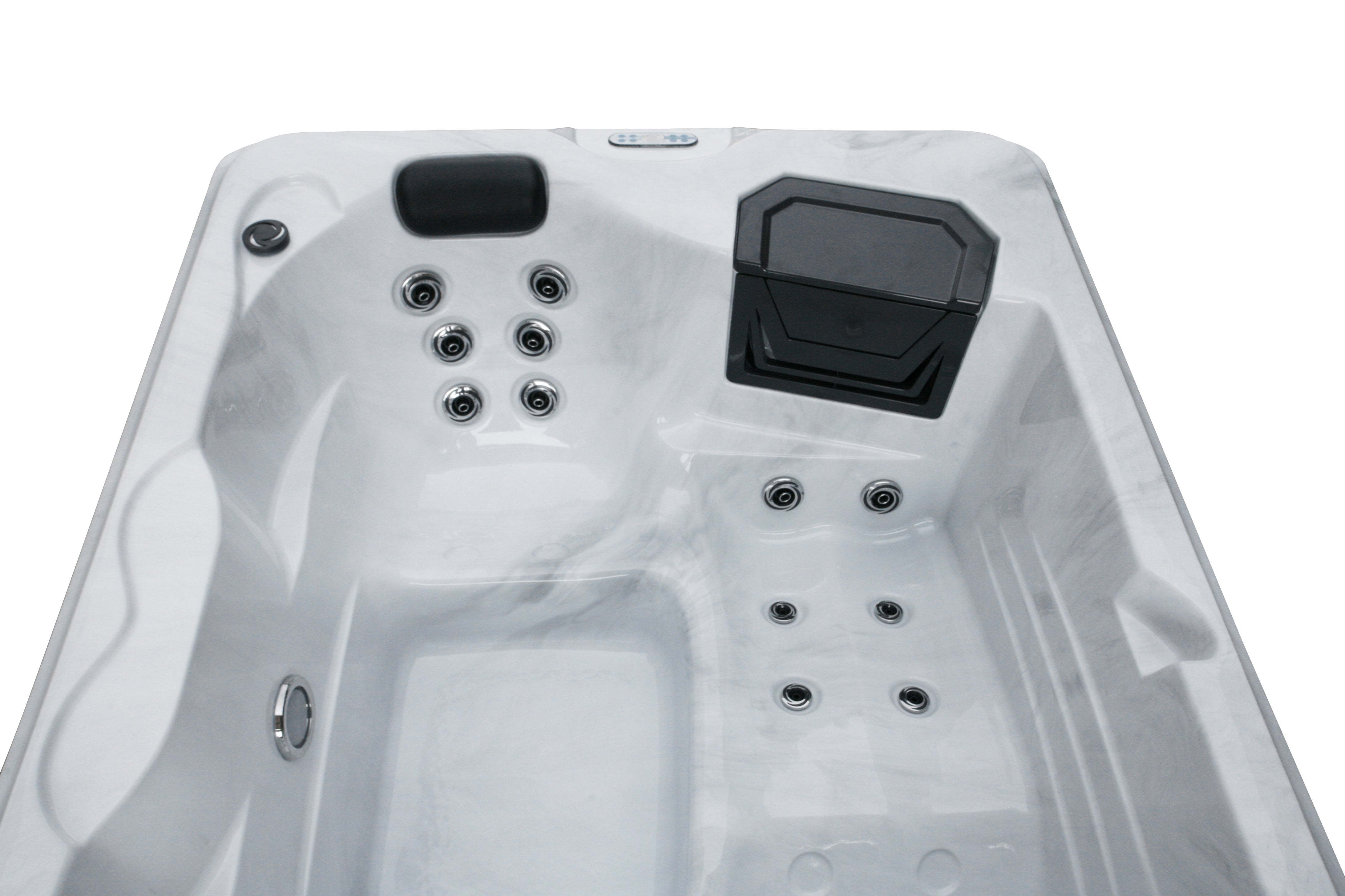 Sanotechnik Whirlpool Diablo mit 25 Massagedüsen für 3 Personen mit Bluetooth Audiosystem und LED Beleuchtung