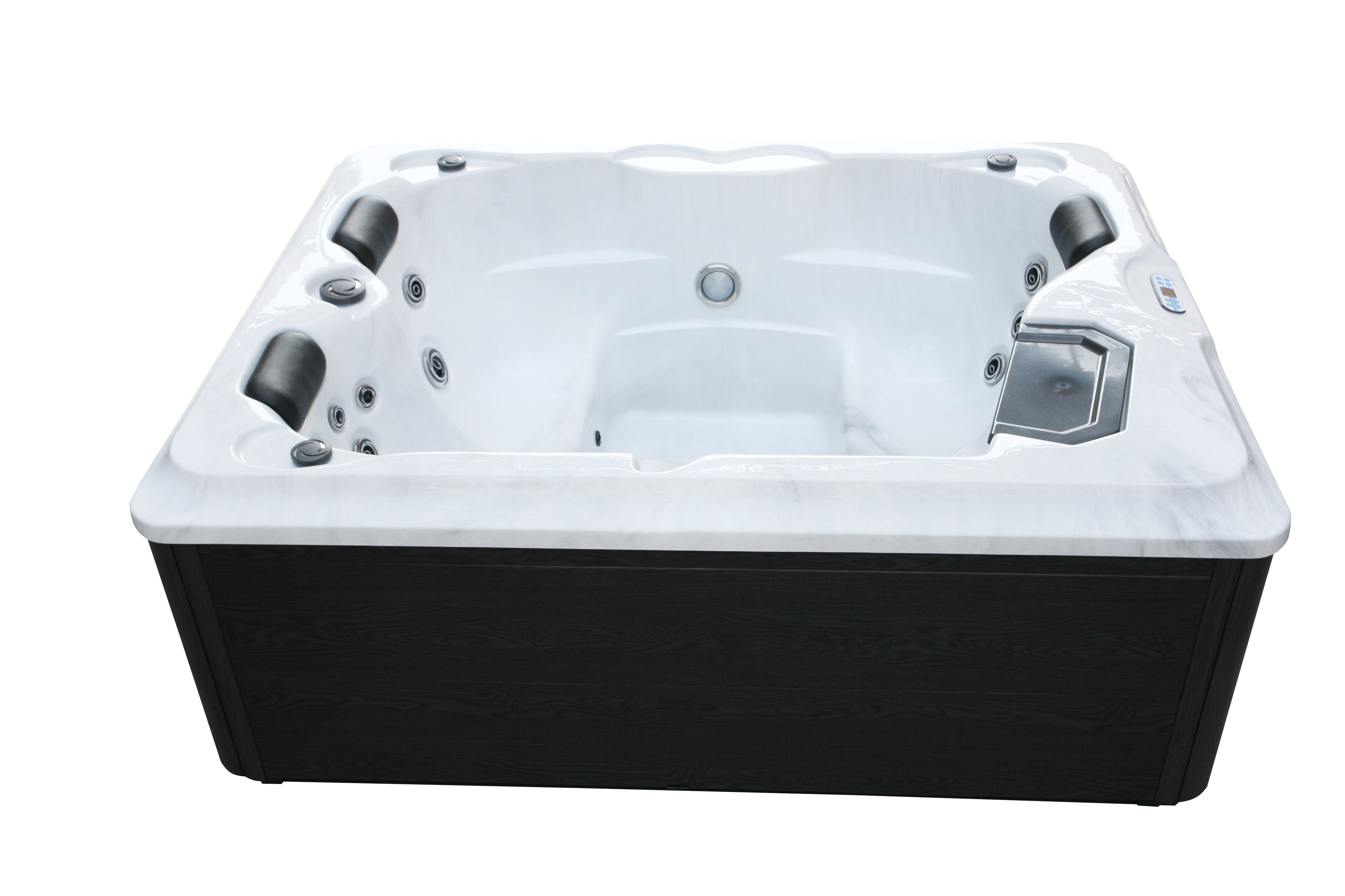 Sanotechnik Whirlpool Diablo mit 25 Massagedüsen für 3 Personen mit Bluetooth Audiosystem und LED Beleuchtung