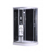 Sanotechnik VARIO RIGHT - Komplettduschkabine mit Massagedüsen, Handbrause, Kopfbrause, Ventilator, Radio, Deckenbeleuchtung und Touchscreen. Ablage und Sicherheitsglas