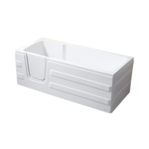 Sanotechnik Badewanne mit Einstieg HAITI, mit Acryltüre, inkl. Ab-& Überlaufgarnitur, Fußgestell, eine Frontschürze und eine Seitenschürze, 