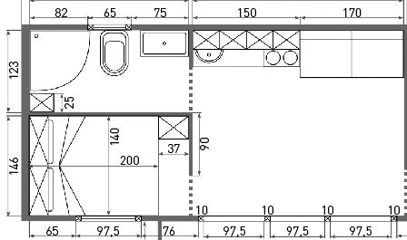 Tiny House - Typ 1 mit Schlafzimmer, Badezimmer und Wohnküche Bauprofi