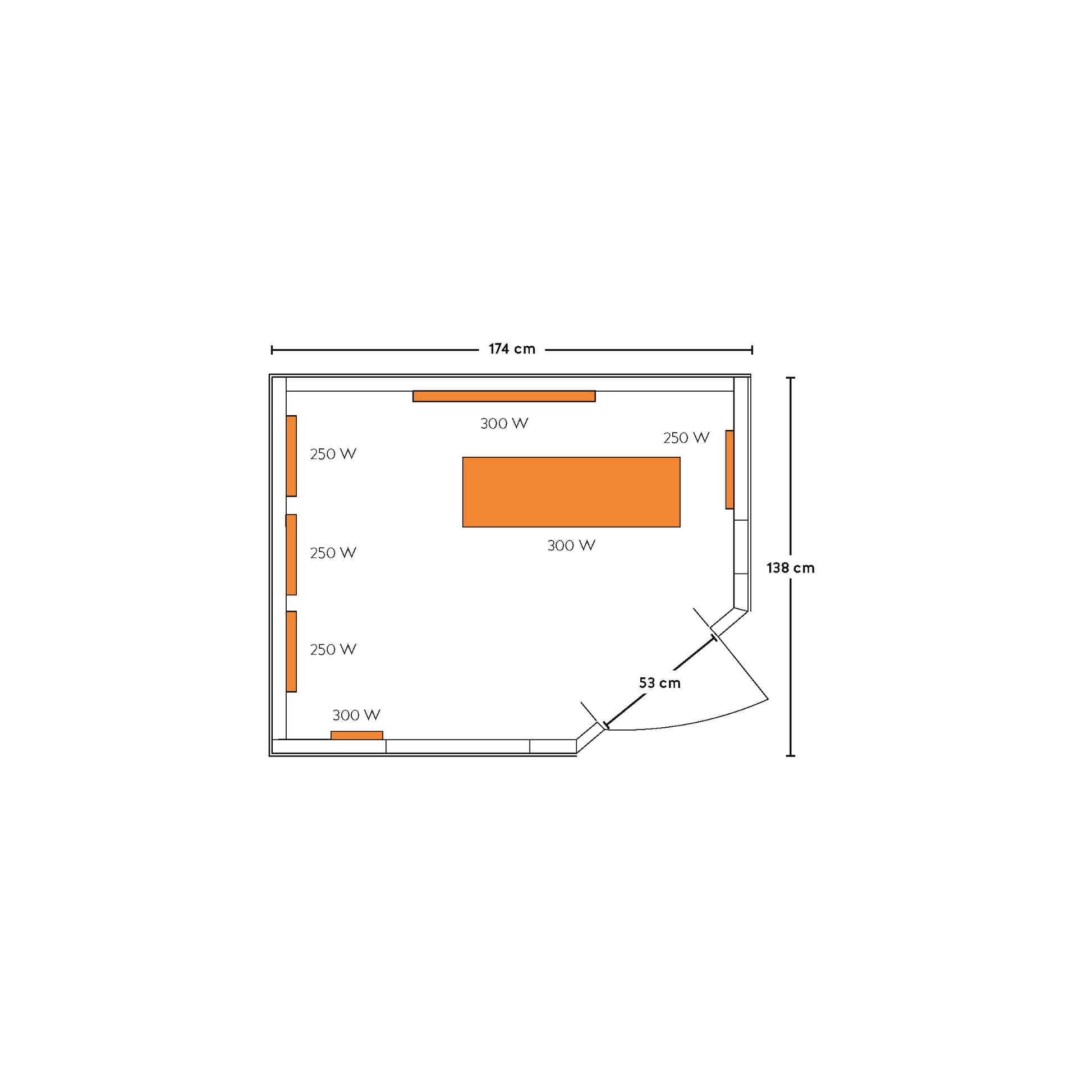 Sanotechnik Infrarotkabine OPTIMAL für 2 Personen mit 7 Carbon-Magnesium Heizplatten, Farblichttherapie, Audiosystem, Lüftung, elektronisches Bedienelement und Relax Stuhl und Spezial Hocker
