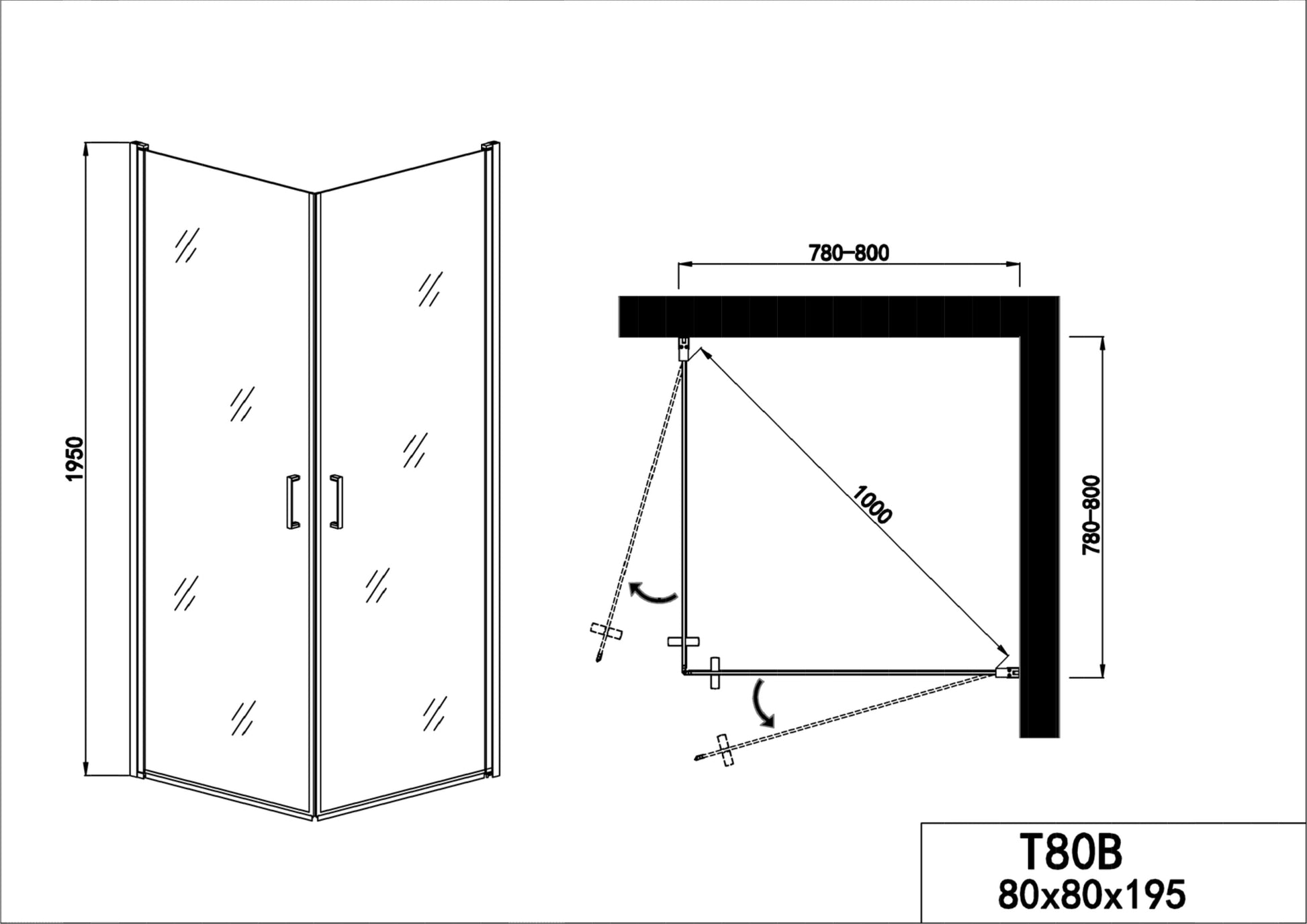 Sanotechnik ELITE BLACK Schwenktür Sanotechnik