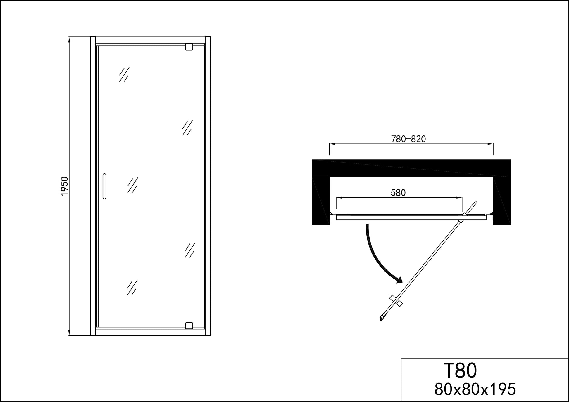 Sanotechnik ELITE CHROM Schwenktür Sanotechnik