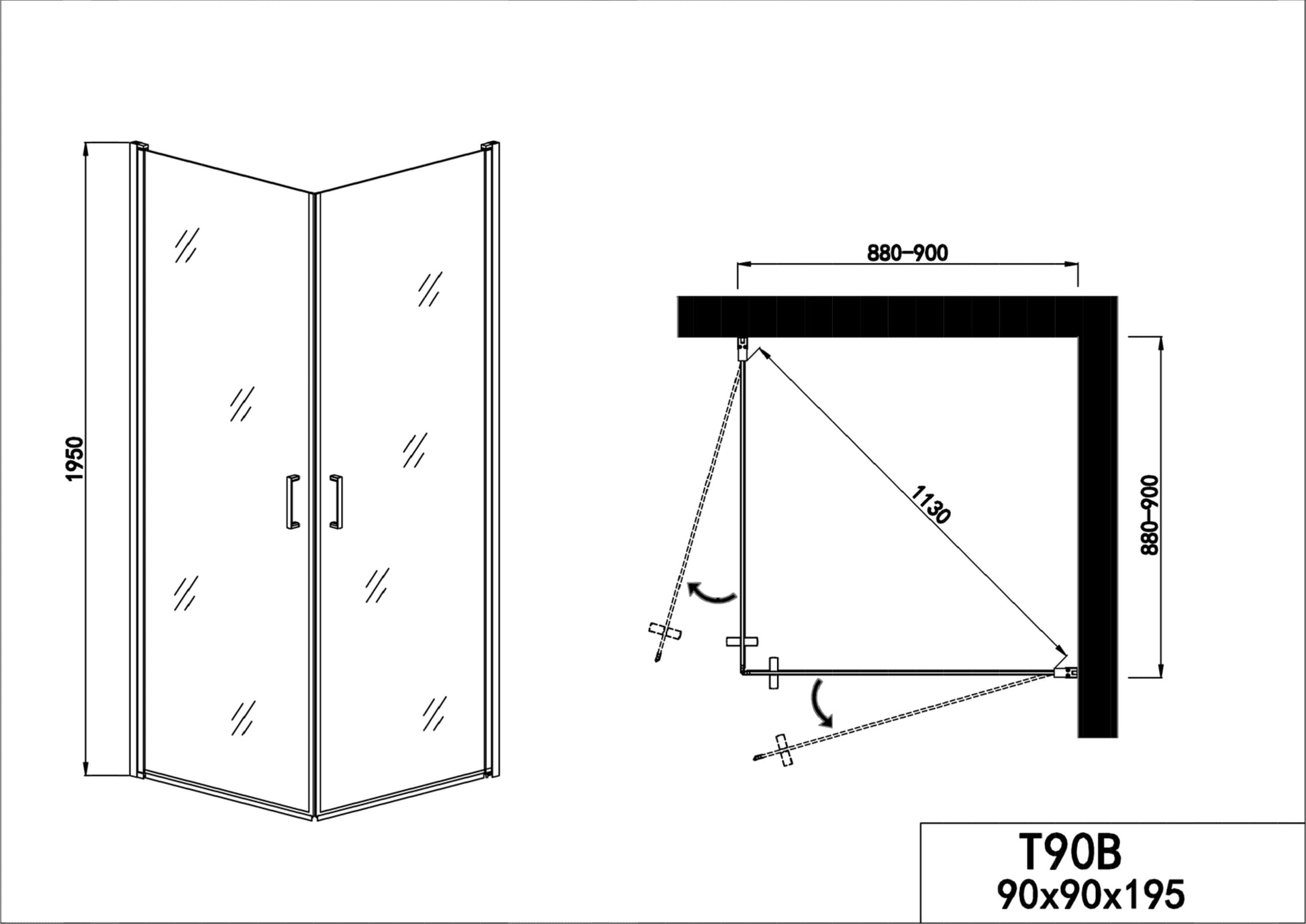 Sanotechnik ELITE BLACK Schwenktür Sanotechnik