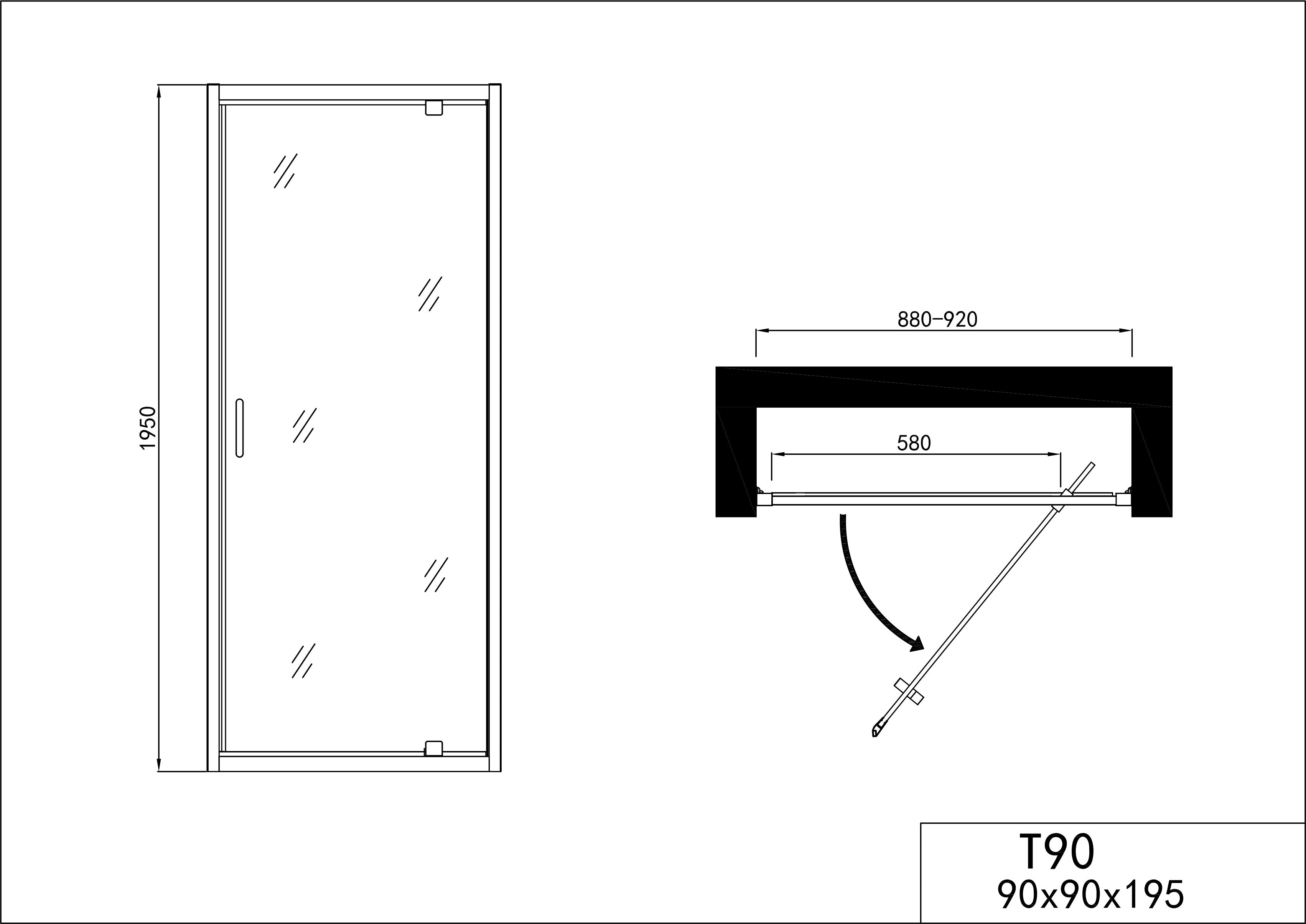 Sanotechnik ELITE CHROM Schwenktür Sanotechnik