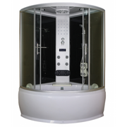 Sanotechnik Cuba Dampfduschkabine mit Massagedüsen, Handbrause, Kopfbrause, Touchscreen, Lautsprecher , LED Beleuchtung und Duschsitz. Ablageflächen und Sicherheitsglas