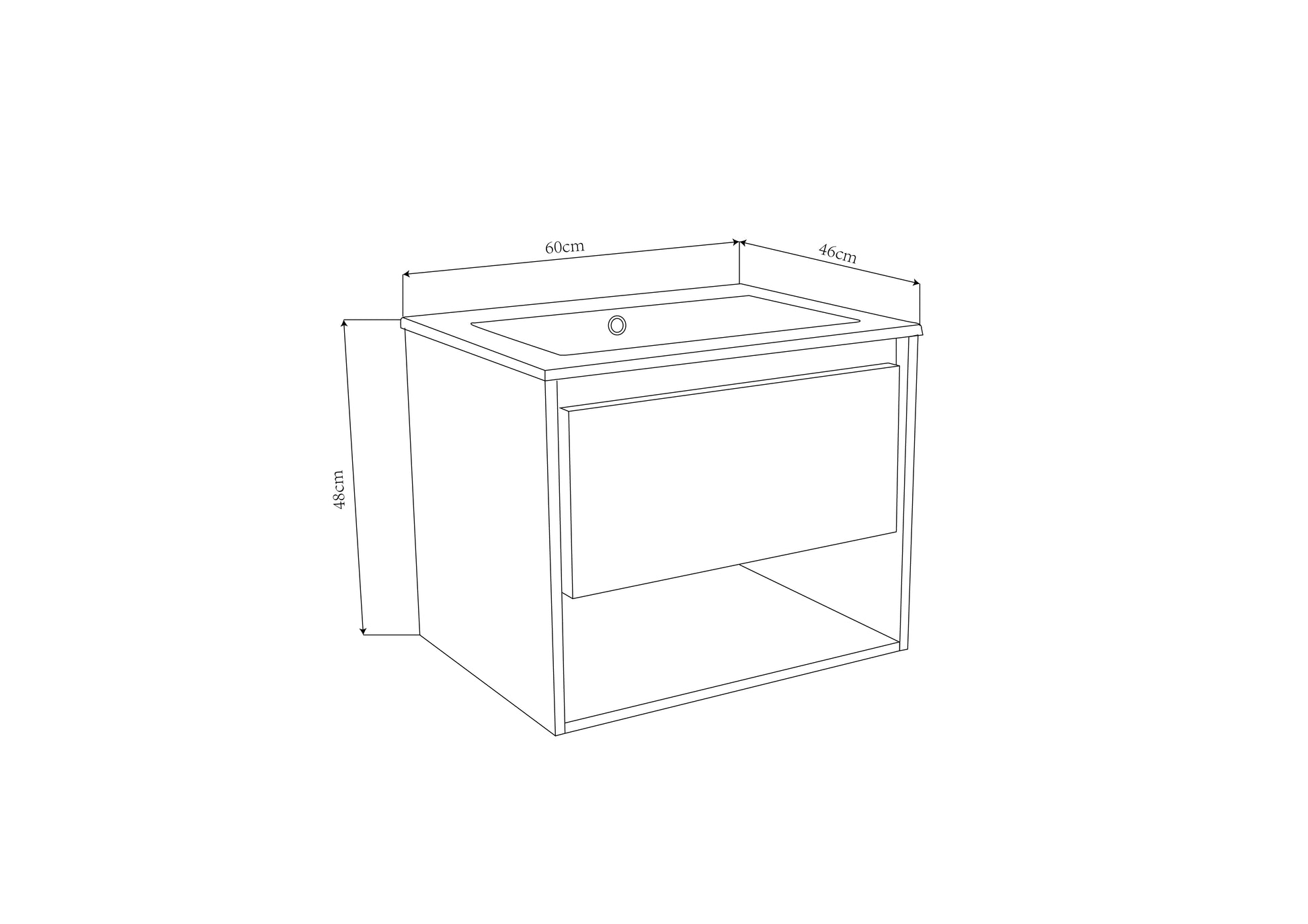 Sanotechnik SOHO Black 60 - Waschbeckenunterschrank Sanotechnik