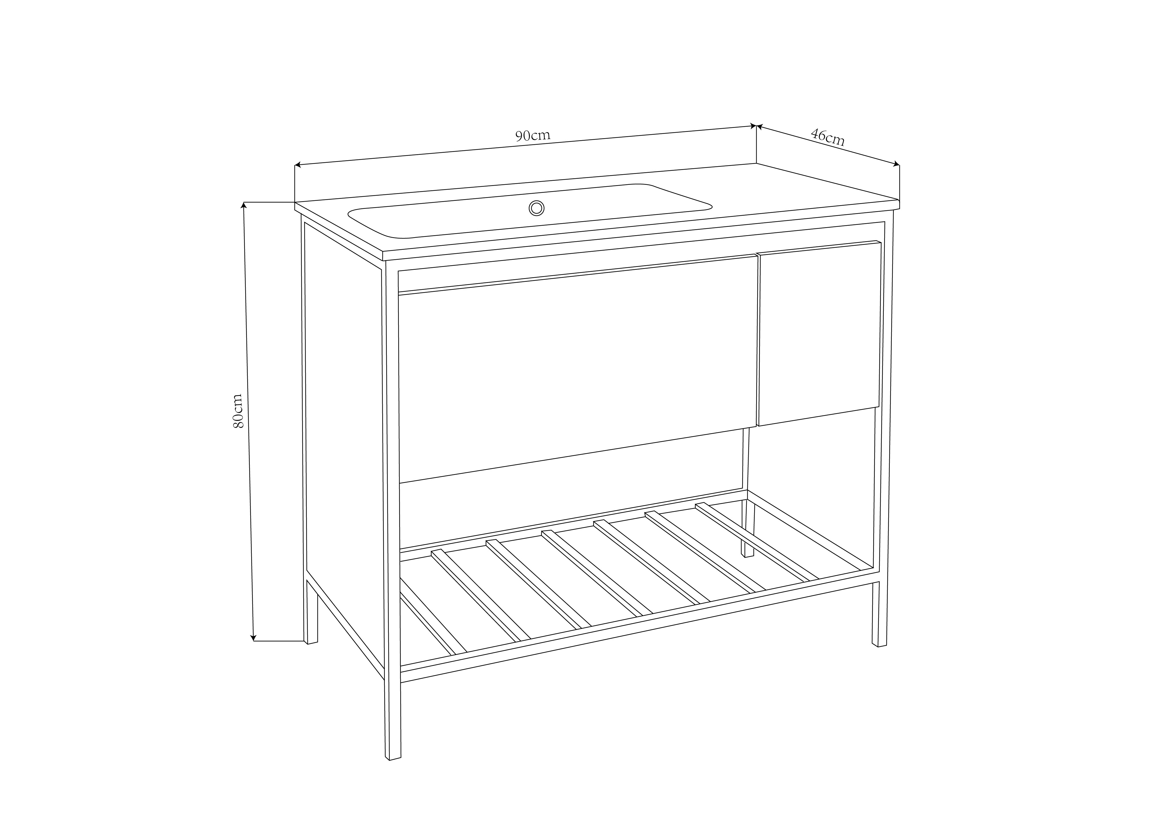 Sanotechnik SOHO Black 90 - Waschbeckenunterschrank Sanotechnik