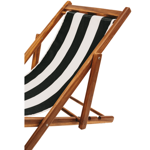 Design Liegestuhl Stripe  Schwarz-Weiß Home36