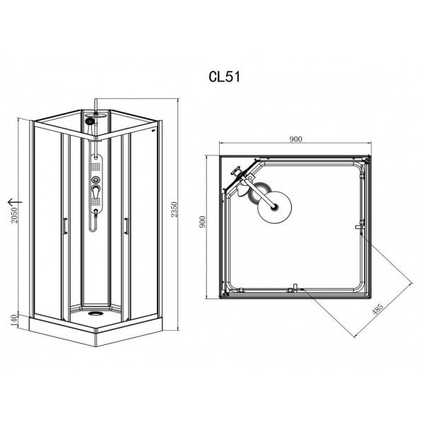 Sanotechnik EPIC 2 Komplettduschkabine Sanotechnik Quick Line