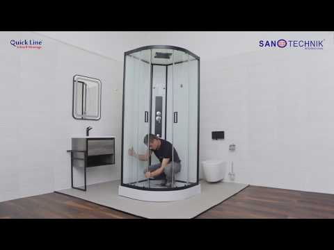 Video laden: Sanotechnik - Komplettdk SCALA weiß 90x90x215cm Quickline